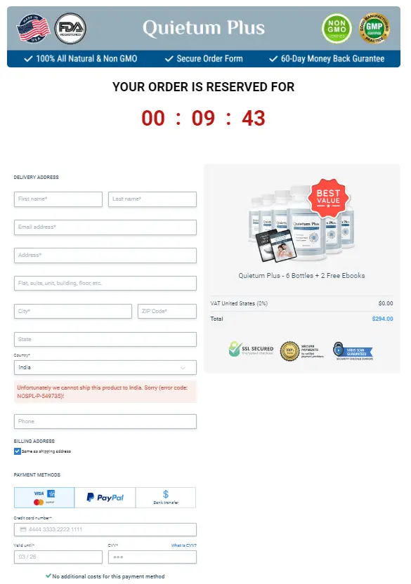 Quietum Plus - Order Page